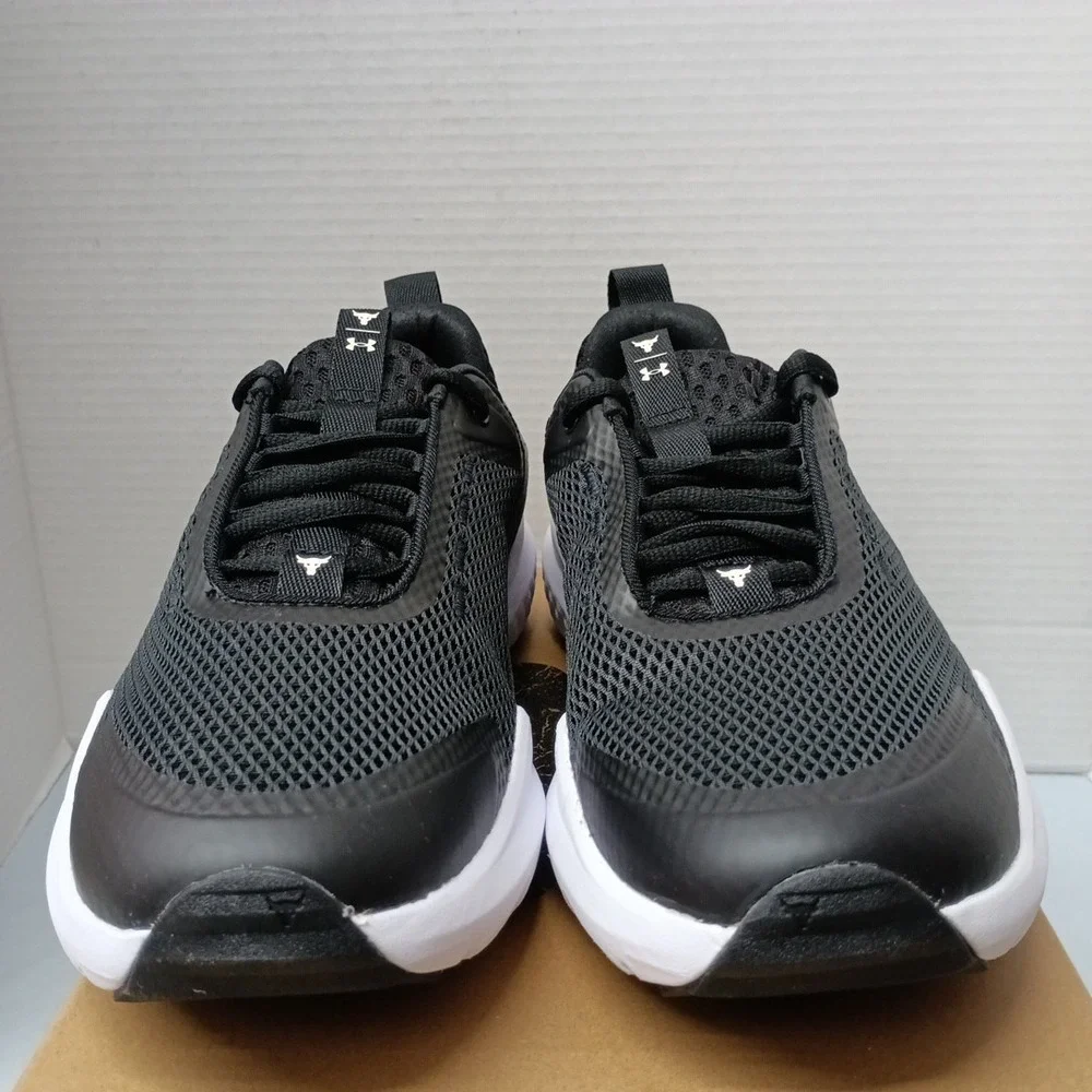 Under Armour‎ Project Rock BSR 5 Shoes Men's Size 8 Black White Sneakers 3028296